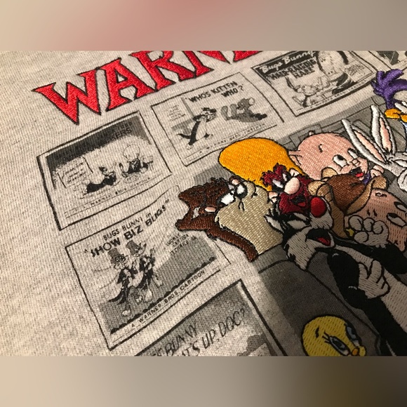 Vintage WARNER BROS 1994 LOONEY TUNES Sweatshirt XXL 2XL WB Bugs Bunny Cartoons - Picture 9 of 16